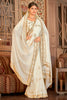 White Bridal Wedding Designer Saree with Blouse Set