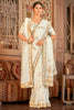 White Bridal Wedding Designer Saree with Blouse Set