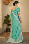 Sea Green Designer Silk Base Saree with blouse