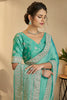 Sea Green Designer Silk Base Saree with blouse