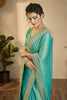 Sea Green Designer Silk Base Saree with blouse
