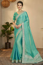 Sea Green Designer Silk Base Saree with blouse
