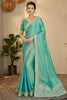 Sea Green Designer Silk Base Saree with blouse