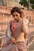 Light Chestnut Linen Silk Saree With Blouse