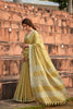 Corn Yellow Linen Silk Saree With Blouse