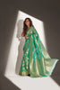 Light Green and Golden Zari Woven Pure Silk Saree With Pink Blouse
