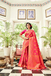 Pure Punch pink kanjivaram silk saree