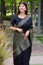 Beautiful Rich Pallu Black Colour Silk Saree With Blouse