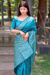 Latest Rich Pallu Firoji Colour Silk Saree With Blouse