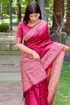 Beautiful Rich Pallu Pink Colour Silk Saree With Blouse