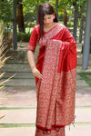 Beautiful Rich Pallu Red Colour Silk Saree With Blouse