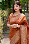 Latest Rich Pallu Mustard Yellow Colour Silk Saree With Blouse