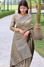 Beautiful Rich Pallu Cream Colour Silk Saree With Blouse