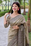 Beautiful Rich Pallu Cream Colour Silk Saree With Blouse
