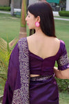 Stylish Rich Pallu Magenta Colour Silk Saree With Blouse