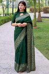 Latest Rich Pallu Green Colour Silk Saree With Blouse