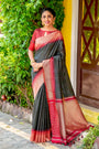 Fancy Black Colour South Silk Saree With Zari Weaving