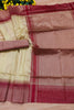 Beautiful Cream Colour South Silk Saree With Zari Weaving