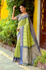 Green Colour South Silk Saree With Fancy Blouse
