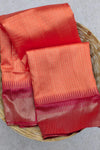 Beautiful Peach Colour South Silk Saree With Fancy Blouse