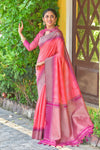 Blush Pink Colour South Silk Saree With Fancy Blouse