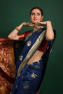 Gorgeous Blue Tussar silk Patola weaving Silk saree