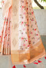 Peach Mysore Silk With Swarovski Diamond Saree