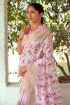 Pink Mysore Silk With Swarovski Diamond Saree