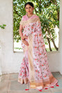 Pink Mysore Silk With Swarovski Diamond Saree
