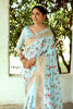 Sea Blue Mysore Silk With Swarovski Diamond Saree