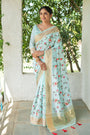 Sea Green Mysore Silk With Swarovski Diamond Saree