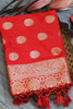 Red Flower Designed Soft Banarasi katan Silk Saree
