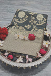 Black Soft banarasi katan silk saree