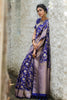Dark Purple Soft banarasi katan silk saree