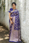 Dark Purple Soft banarasi katan silk saree