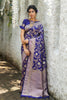 Dark Purple Soft banarasi katan silk saree