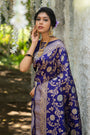 Dark Purple Soft banarasi katan silk saree