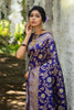 Dark Purple Soft banarasi katan silk saree