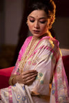 Baby Pink Banarasi Silk Saree With Meena Weaving