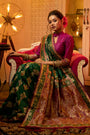 Green Banarasi Silk Saree With Meena Weaving