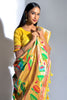 Yellow Banarasi Soft Silk Paithani With Zari Border Saree