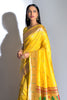 Yellow Banarasi Soft Silk Paithani With Zari Border Saree