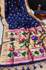 Blue Banarasi Soft Silk Paithani With Zari Border Saree