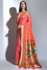 Orange Banarasi Soft Silk Paithani With Zari Border Saree