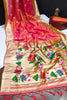 Orange Banarasi Soft Silk Paithani With Zari Border Saree