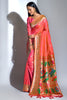 Orange Banarasi Soft Silk Paithani With Zari Border Saree