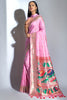 Baby Pink Banarasi Soft Silk Paithani With Zari Border Saree