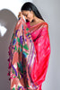 Dark Pink Banarasi Soft Silk Paithani With Zari Border Saree