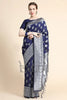 Indigo Blue Soft Blender Silk Weaving Silver Zari Saree