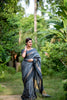 Gray Color Soft Raw Silk Saree with Checks Blouse